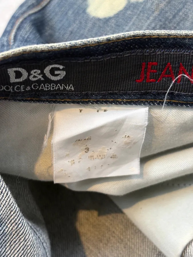 AW2003 Dolce & Gabbana Distressed Bleached Denim Jeans rPGOlbE 9