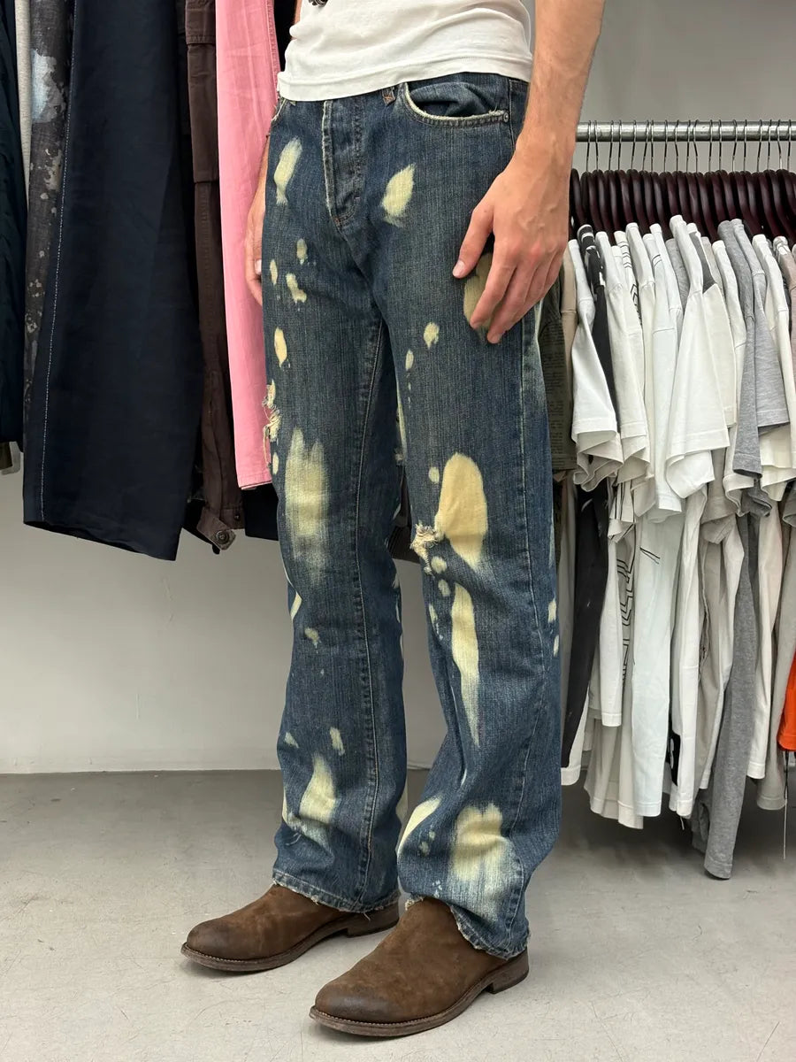 AW2003 Dolce & Gabbana Distressed Bleached Denim Jeans rPGOlbE 2