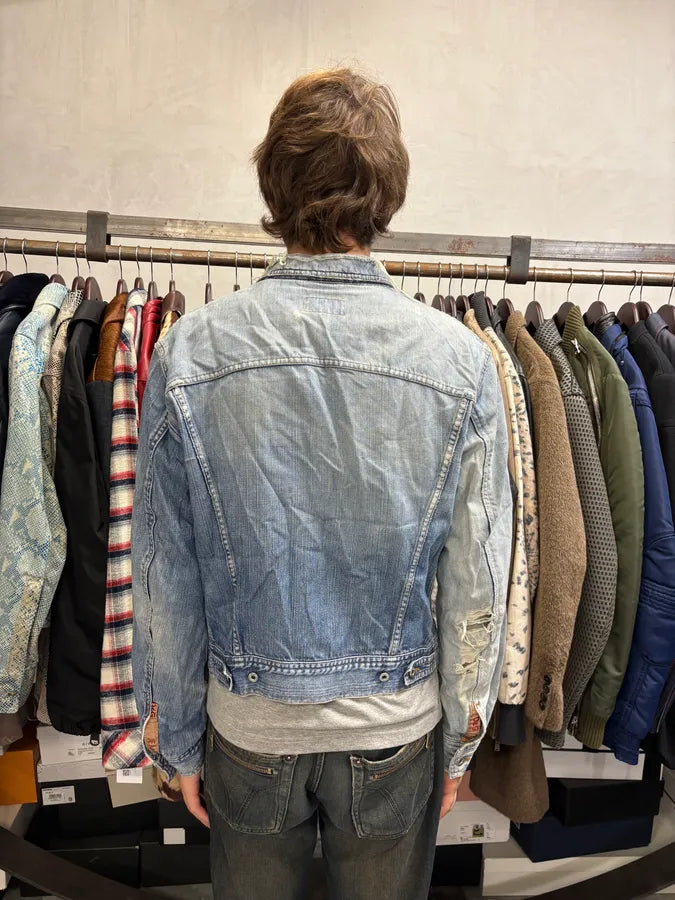 2000s Dolce & Gabbana Distressed Blue Denim Jacket OFkAmMB 2