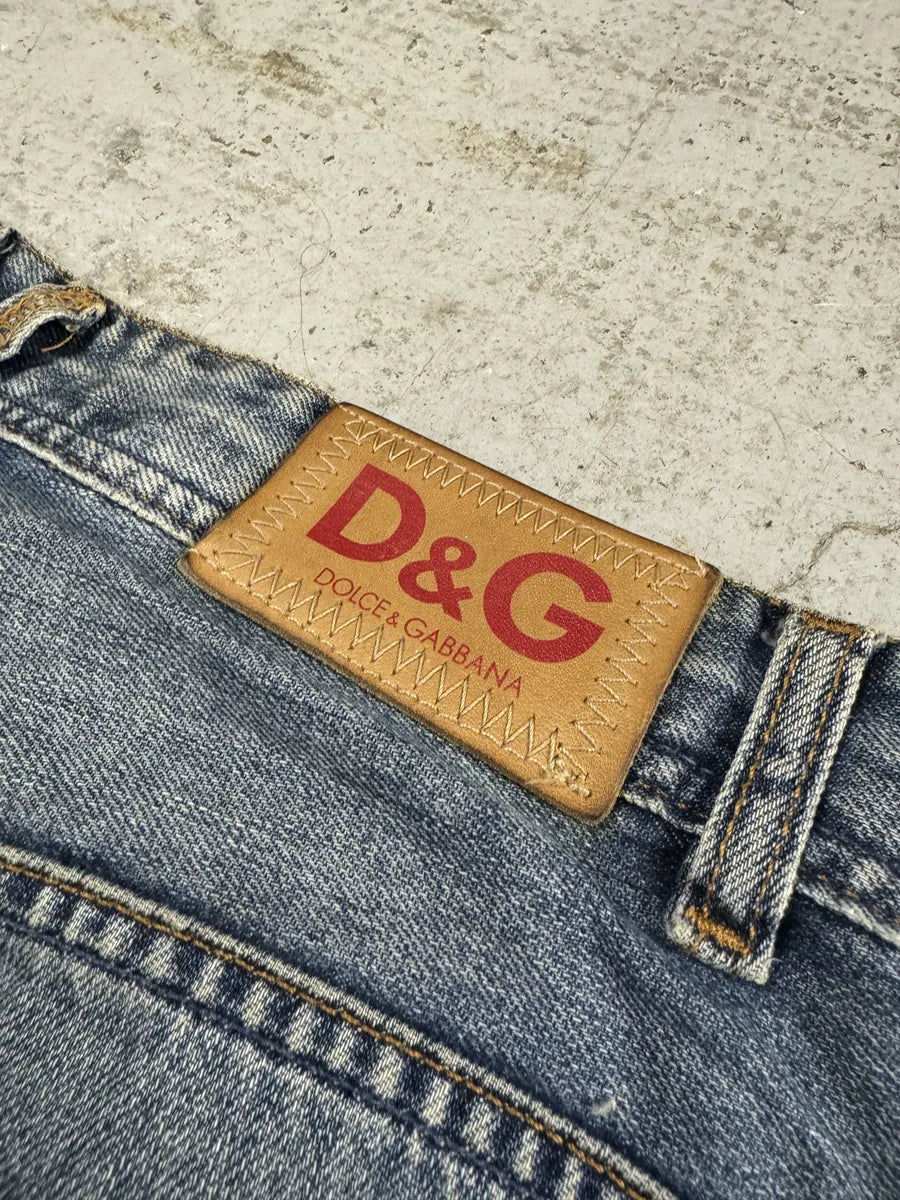 2000s Dolce & Gabbana Distressed Blue Denim Jeans ExRnpwK 5