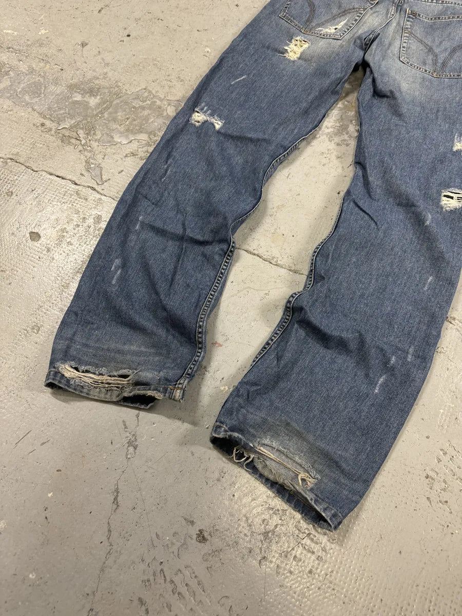 2000s Dolce & Gabbana Distressed Blue Denim Jeans ExRnpwK 6