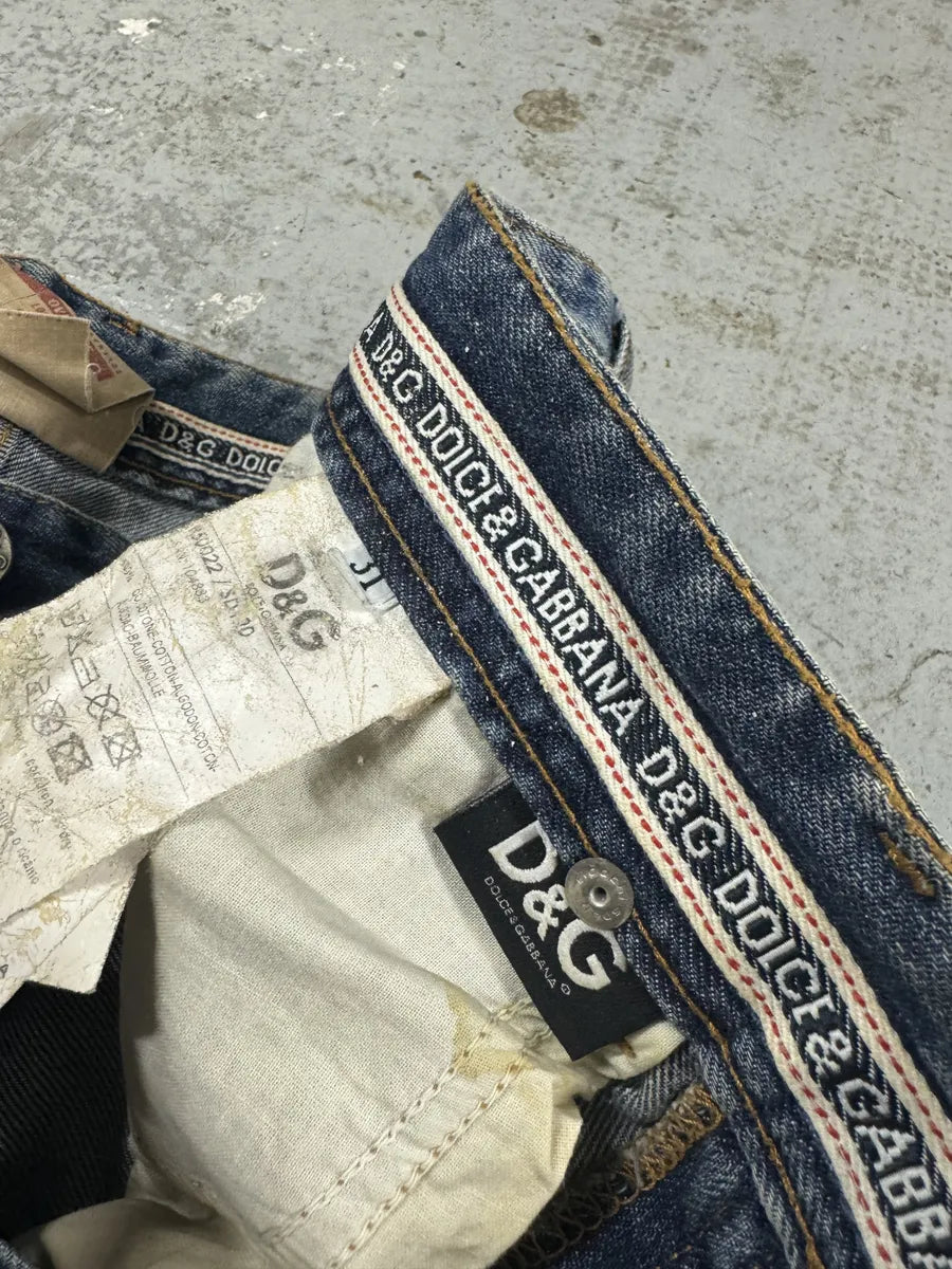 2000s Dolce & Gabbana Distressed Blue Denim Jeans ExRnpwK 9