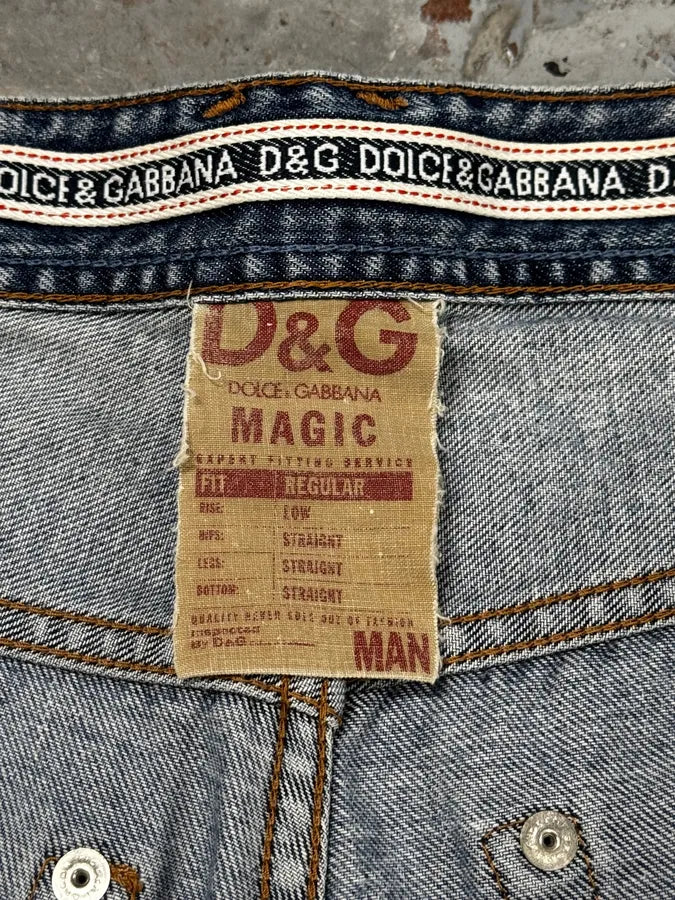 2000s Dolce & Gabbana Distressed Blue Slim Denim Jeans QjuxChS 7