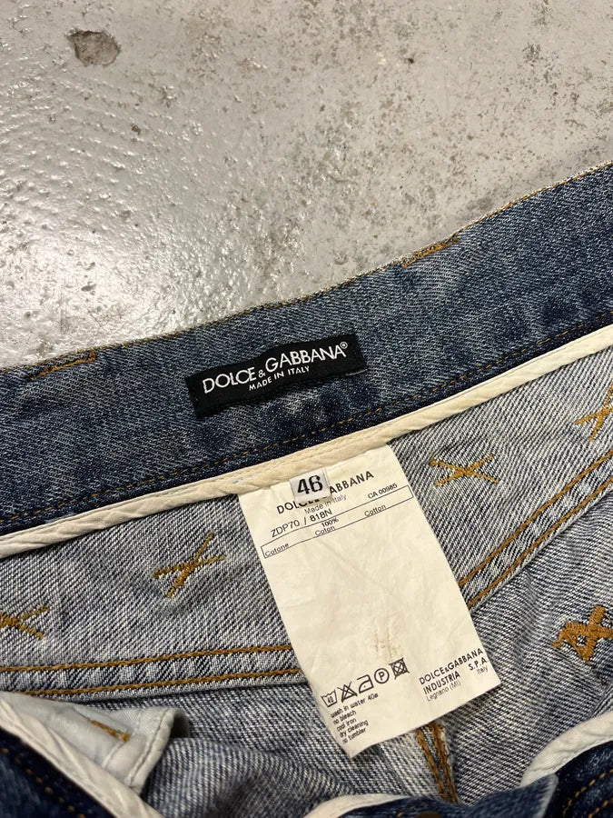 2000s Dolce & Gabbana Distressed Blue Denim Jeans QcOHjOp 11