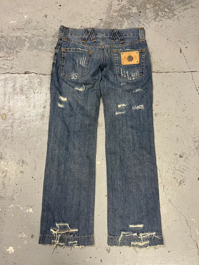 2000s Dolce & Gabbana Distressed Blue Denim Jeans QcOHjOp 7