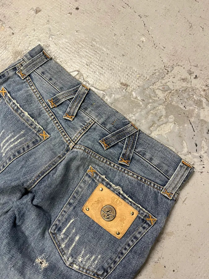 2000s Dolce & Gabbana Distressed Blue Denim Jeans QcOHjOp 8