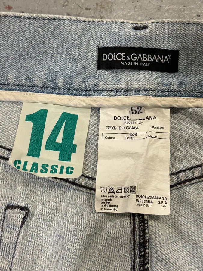 2000s Dolce & Gabbana Distressed Blue Denim Jeans ajzlBkm 9
