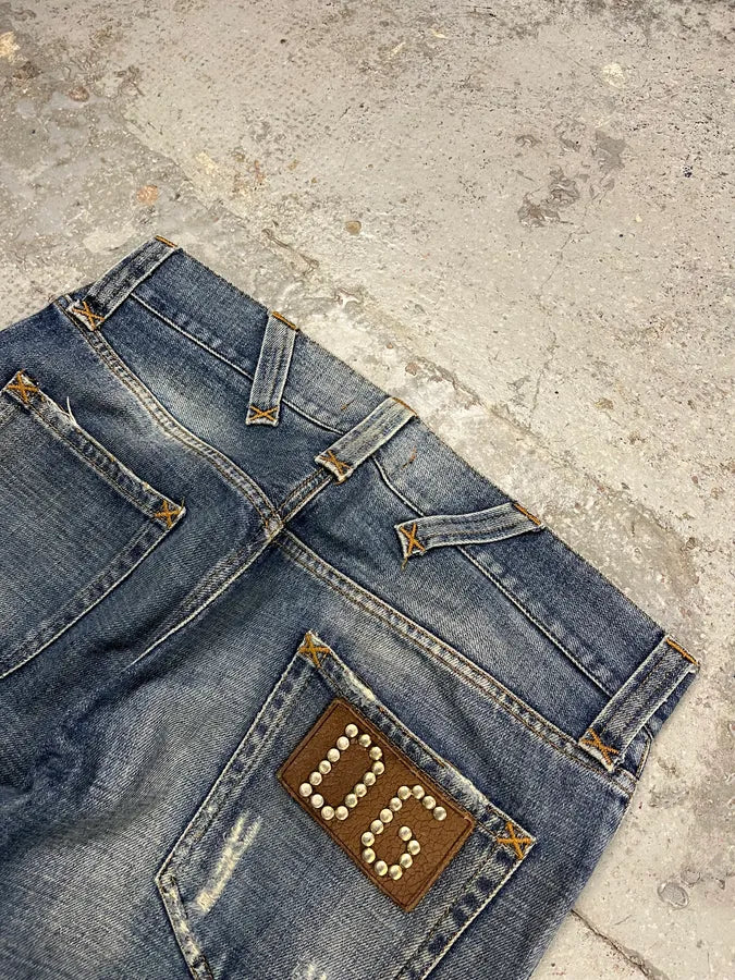 2000s Dolce & Gabbana Distressed Blue Denim Jeans UqIBTun 8