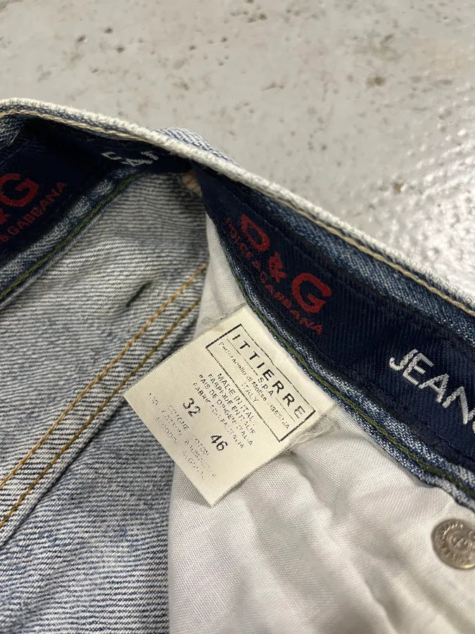 2000s Dolce & Gabbana Distressed Blue Denim Jeans vMcHkWl 11
