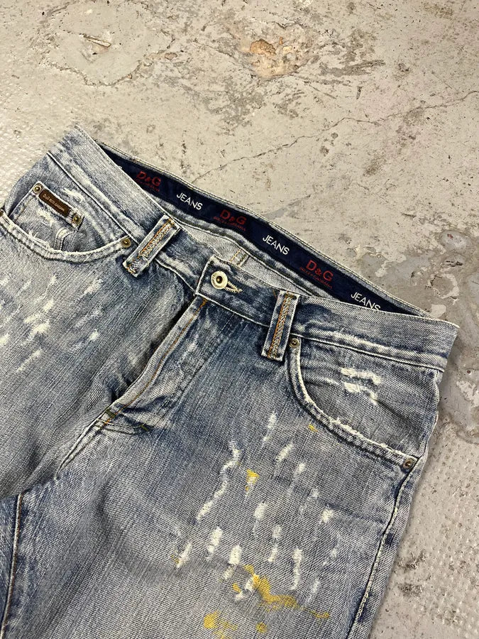 2000s Dolce & Gabbana Distressed Blue Denim Jeans vMcHkWl 2