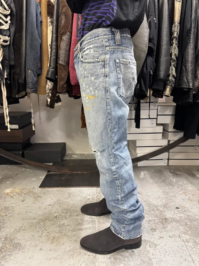 2000s Dolce & Gabbana Distressed Blue Denim Jeans vMcHkWl 3