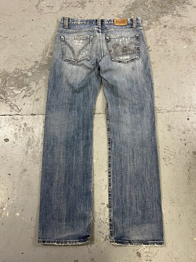 2000s Dolce & Gabbana Distressed Blue Denim Jeans vMcHkWl 7