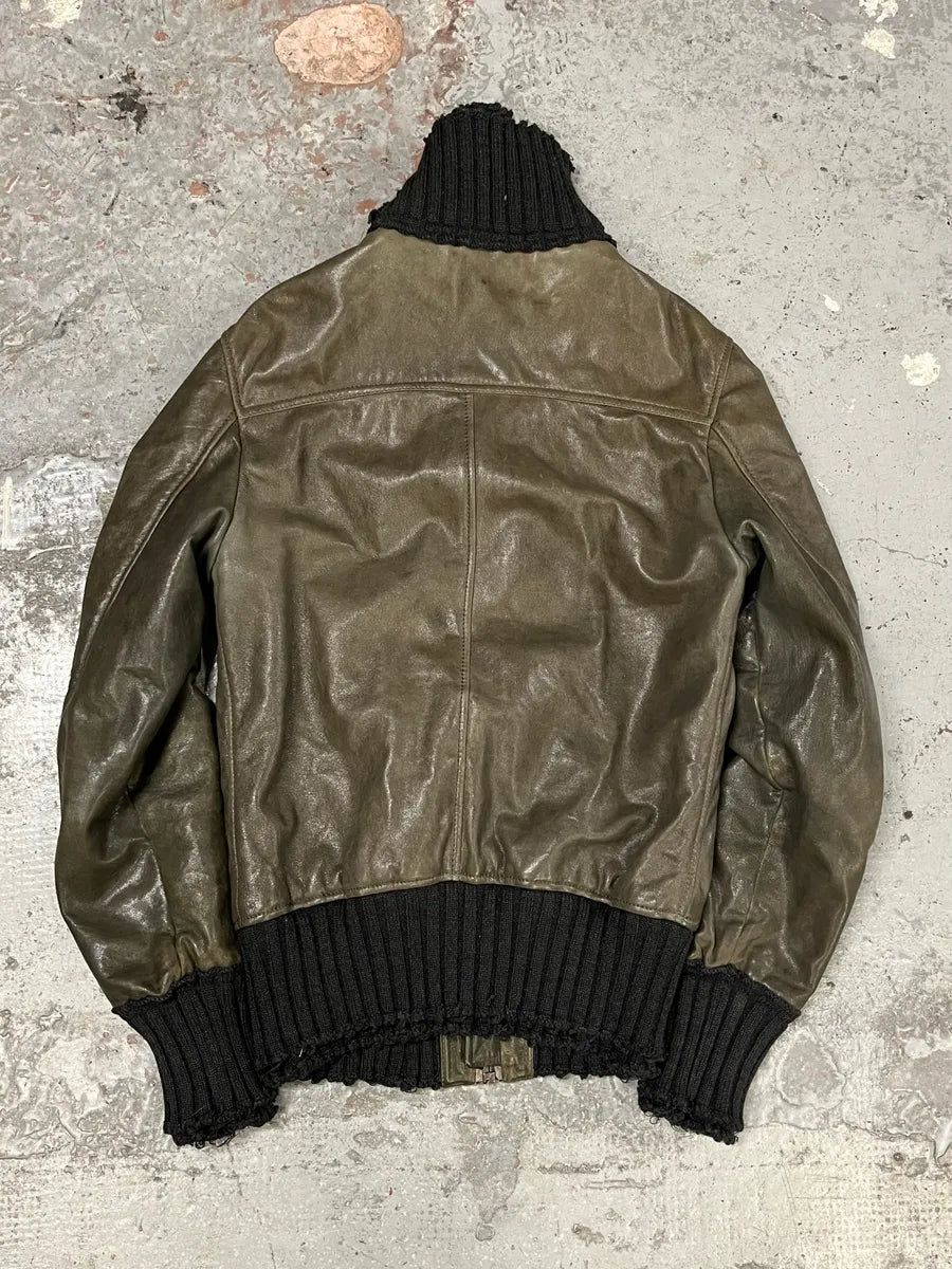 2000s Dolce & Gabbana Distressed Brown Multi-Zip Leather Jacket kaaygYg 5