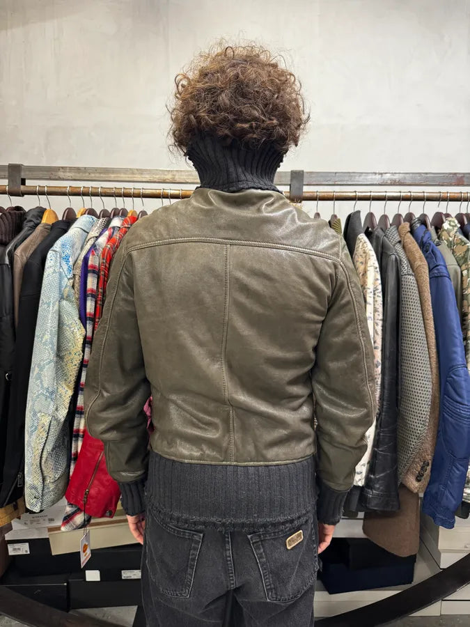 2000s Dolce & Gabbana Distressed Brown Multi-Zip Leather Jacket kaaygYg 2