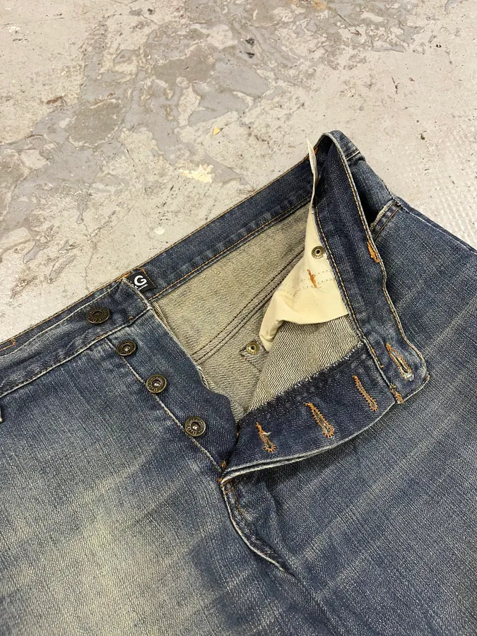 2000s Dolce & Gabbana Distressed Faded Blue Denim Jeans KIompwL 10