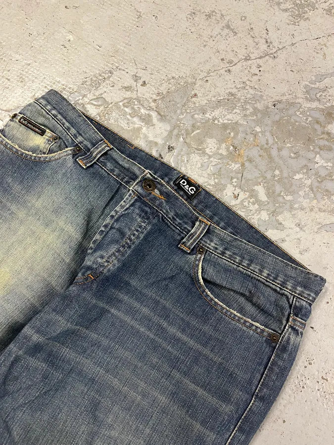 2000s Dolce & Gabbana Distressed Faded Blue Denim Jeans KIompwL 5
