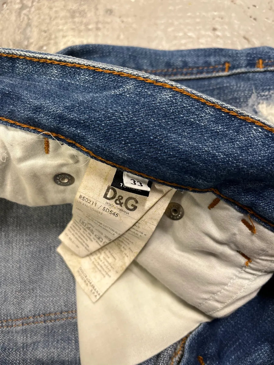 2000s Dolce & Gabbana Distressed Faded Blue Denim Jeans (M/L) efXZyxD 12