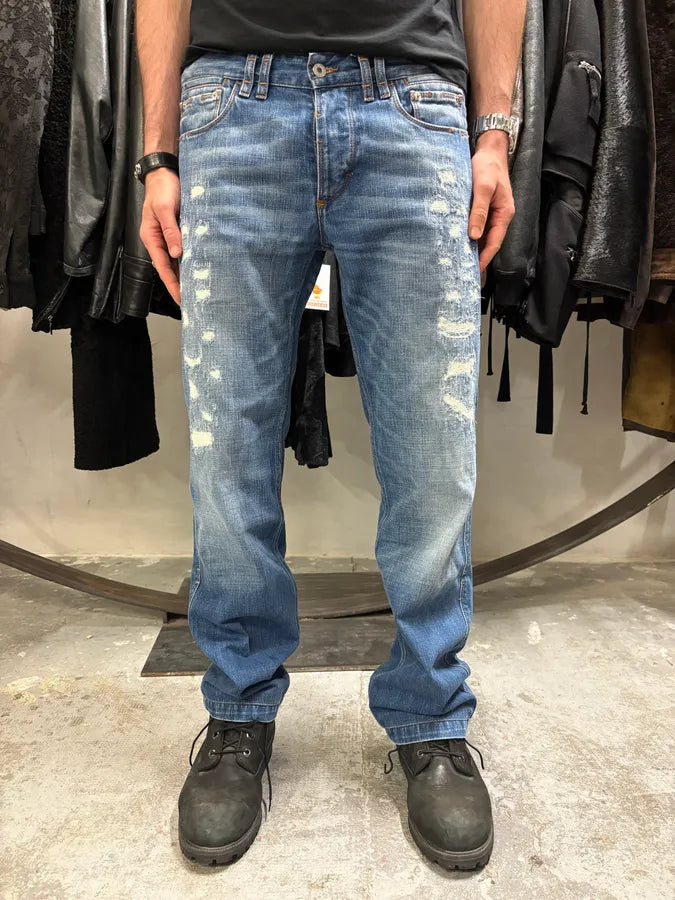 2000s Dolce & Gabbana Distressed Faded Blue Denim Jeans (M/L) efXZyxD 2