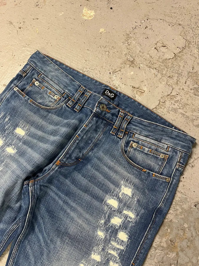 2000s Dolce & Gabbana Distressed Faded Blue Denim Jeans (M/L) efXZyxD 6