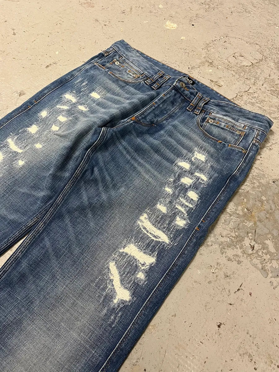 2000s Dolce & Gabbana Distressed Faded Blue Denim Jeans (M/L) efXZyxD 7