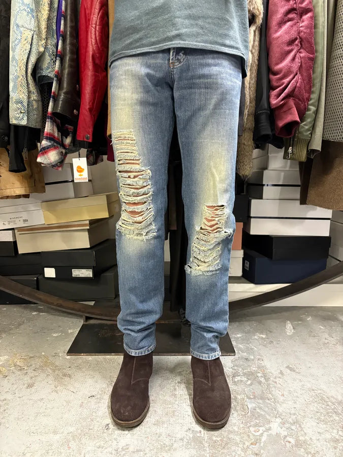 2000s Dolce & Gabbana Distressed Faded Blue Denim Jeans VIKlajn 0