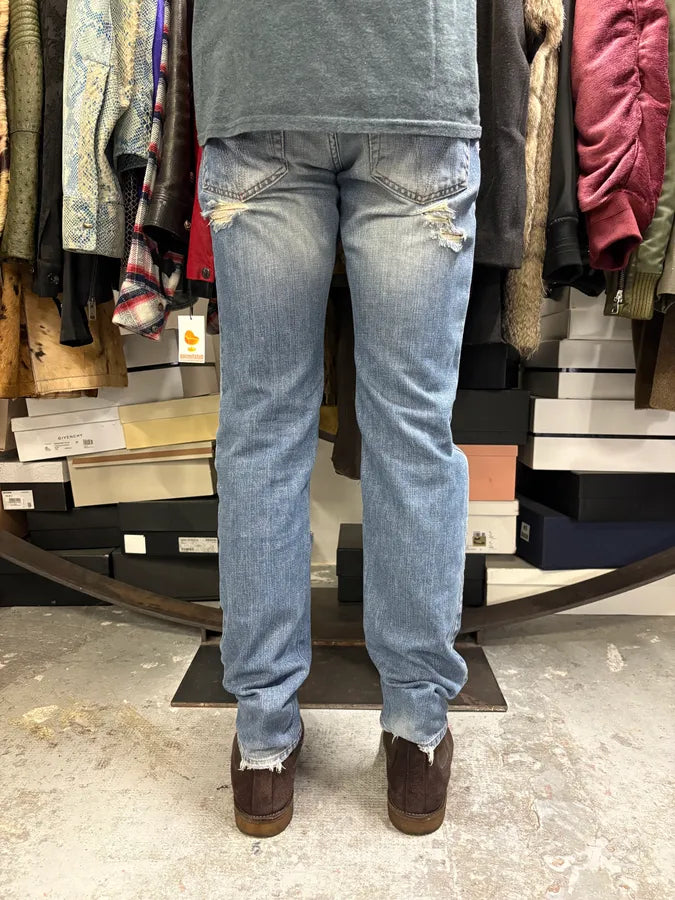 2000s Dolce & Gabbana Distressed Faded Blue Denim Jeans VIKlajn 1