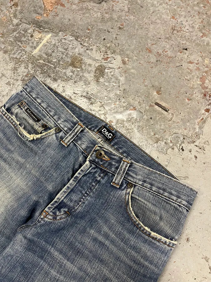 2000s Dolce & Gabbana Distressed Faded Blue Denim Jeans VIKlajn 5