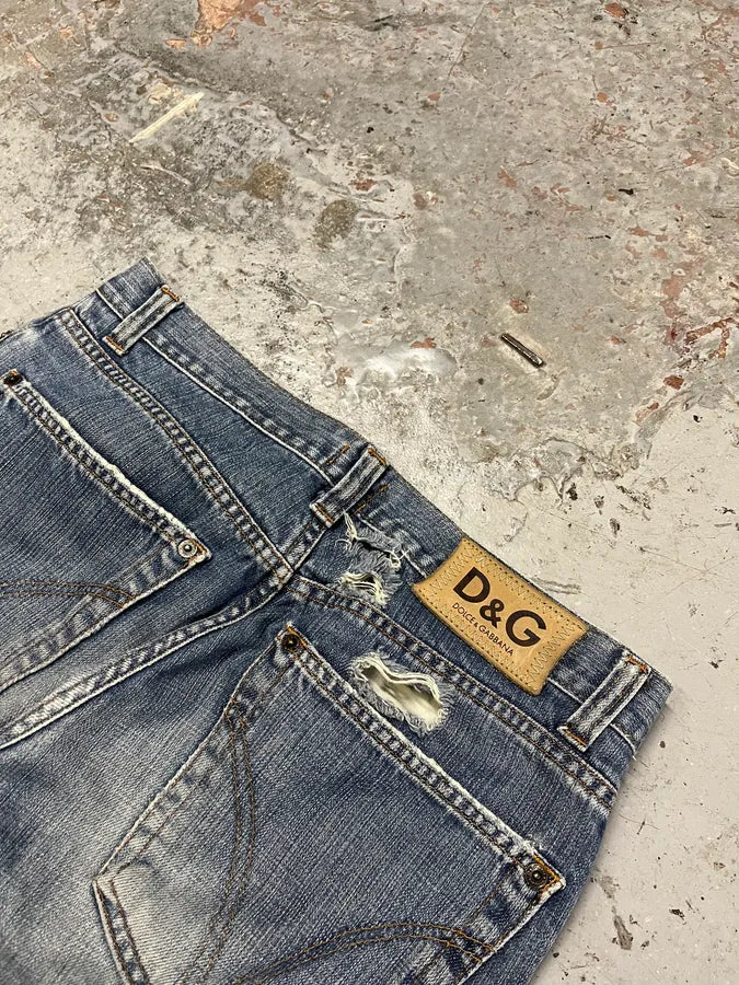2000s Dolce & Gabbana Distressed Faded Blue Denim Jeans VIKlajn 9