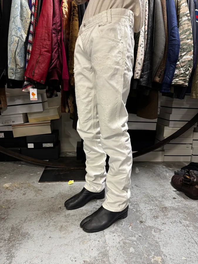 2000s Dolce & Gabbana Distressed Flared White Jeans fNsWrsx 6