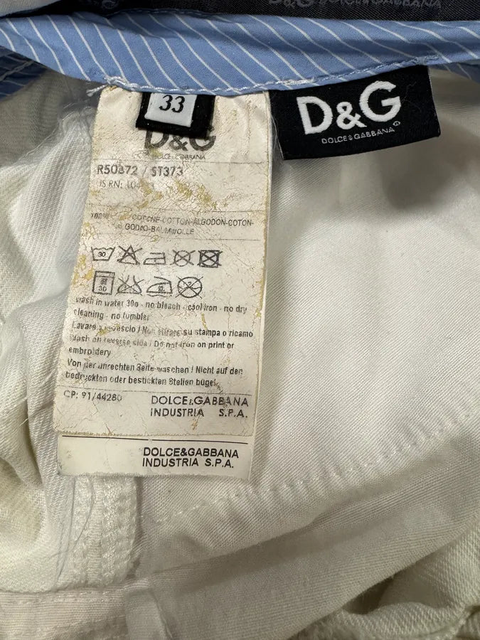 2000s Dolce & Gabbana Distressed Flared White Jeans fNsWrsx 8