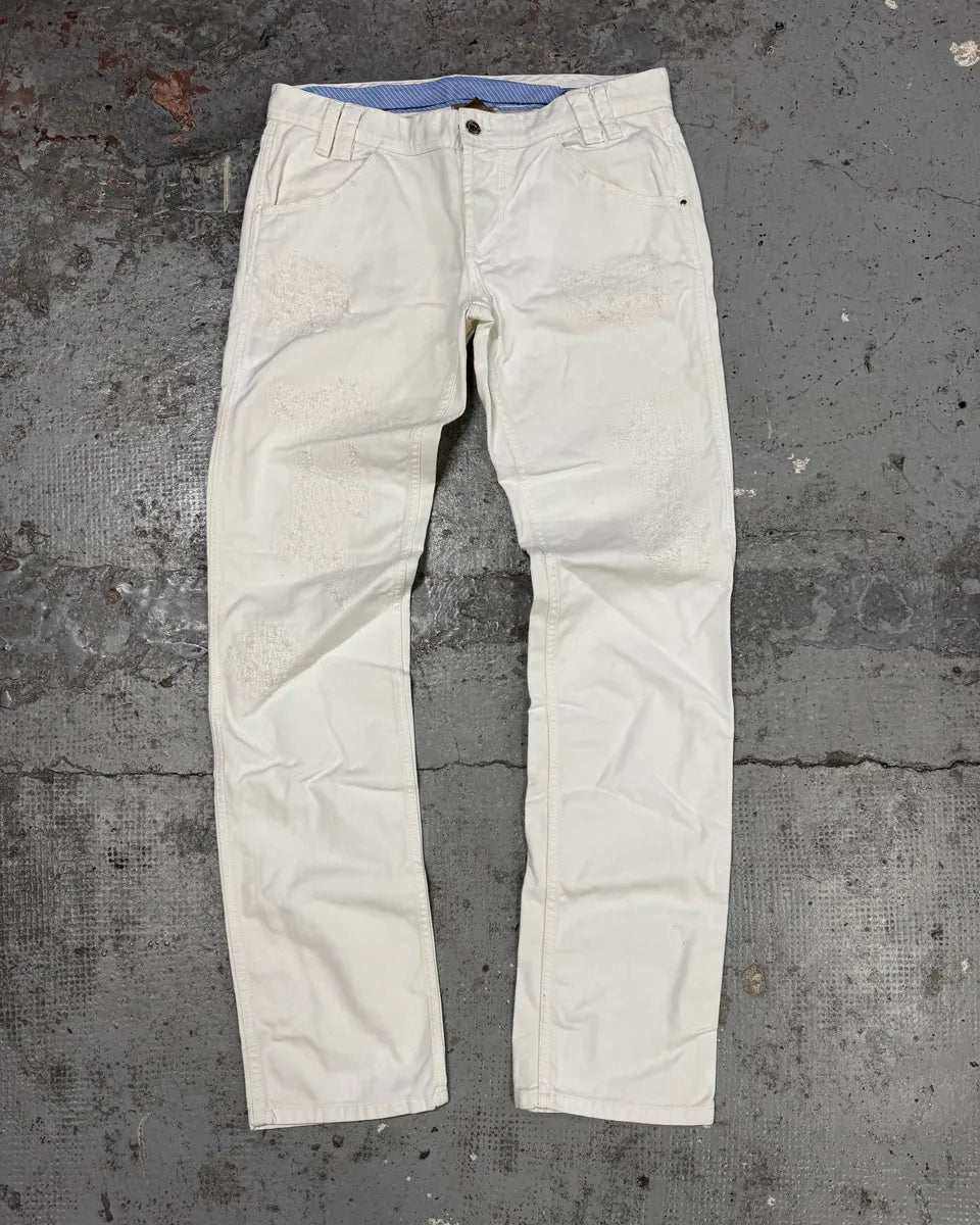2000s Dolce & Gabbana Distressed Flared White Jeans fNsWrsx 0