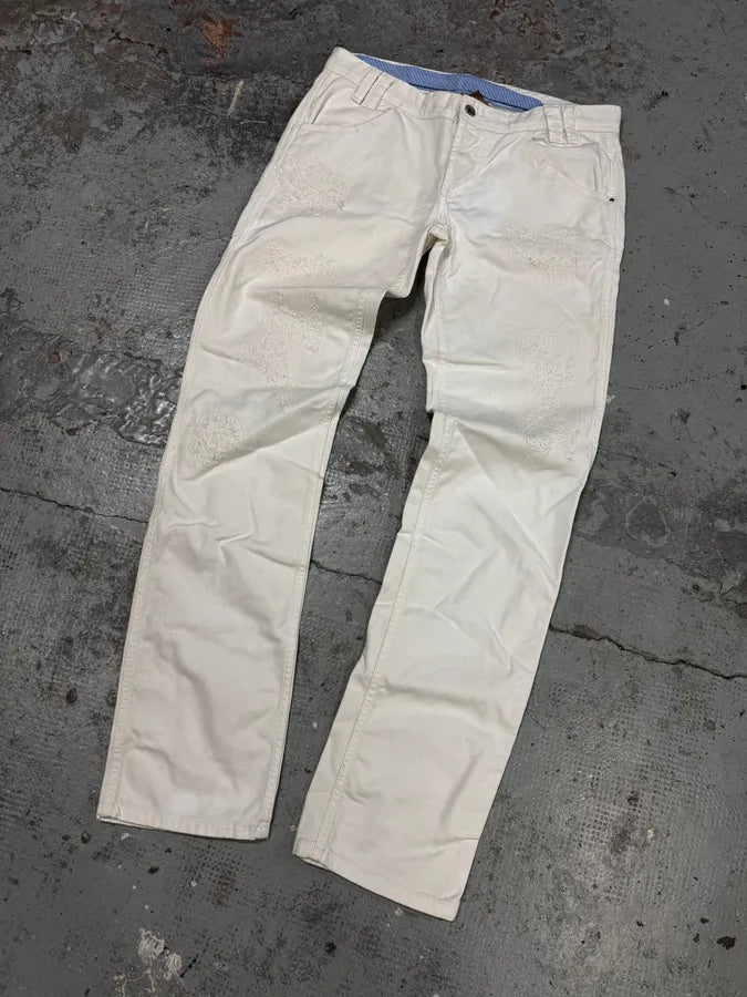 2000s Dolce & Gabbana Distressed Flared White Jeans fNsWrsx 2