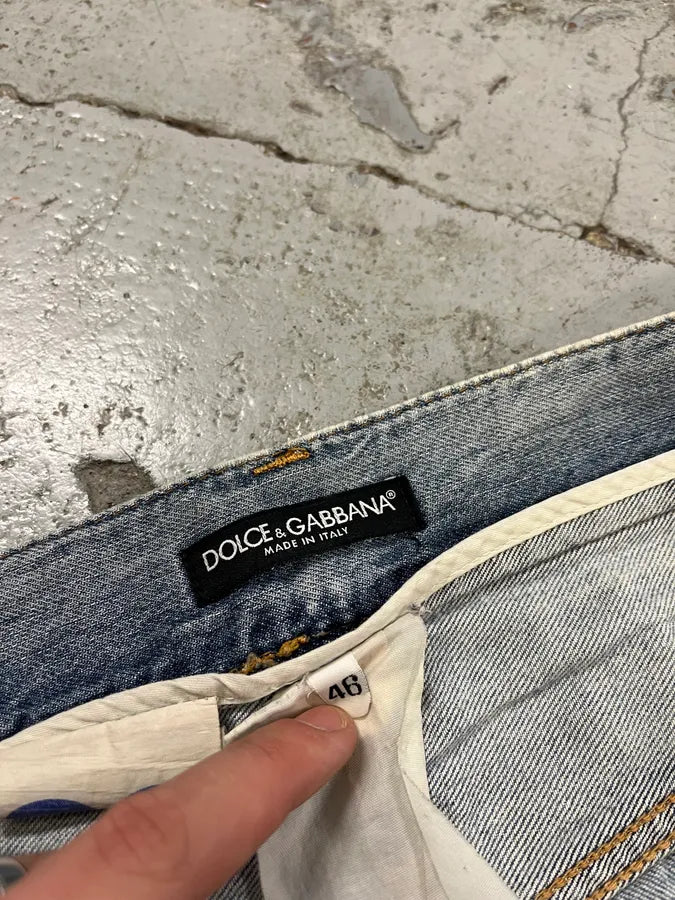 2000s Dolce & Gabbana Distressed Light Blue Jeans unIxuzD 10