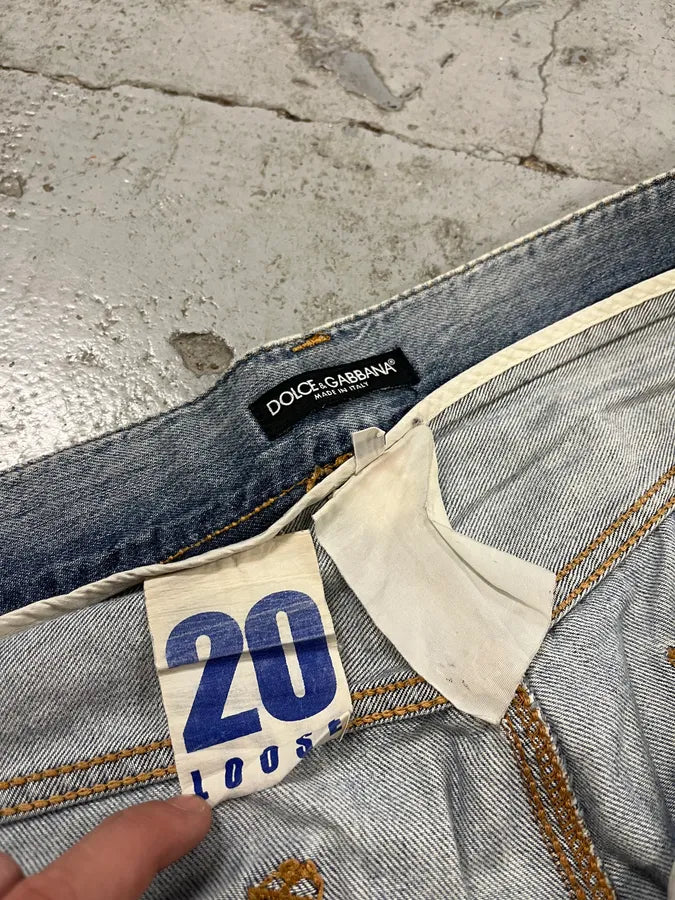 2000s Dolce & Gabbana Distressed Light Blue Jeans unIxuzD 11