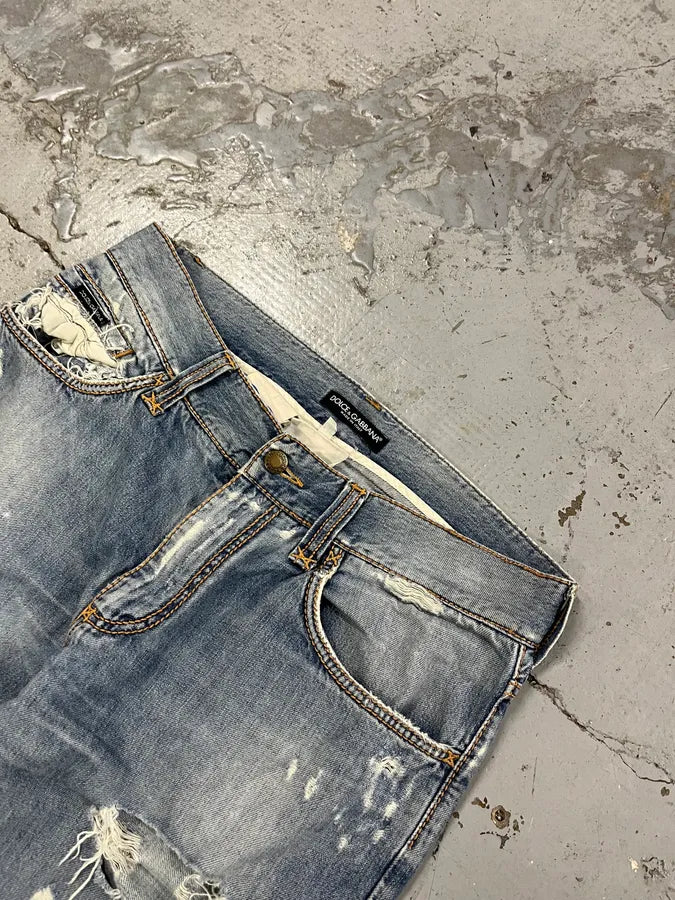 2000s Dolce & Gabbana Distressed Light Blue Jeans unIxuzD 5