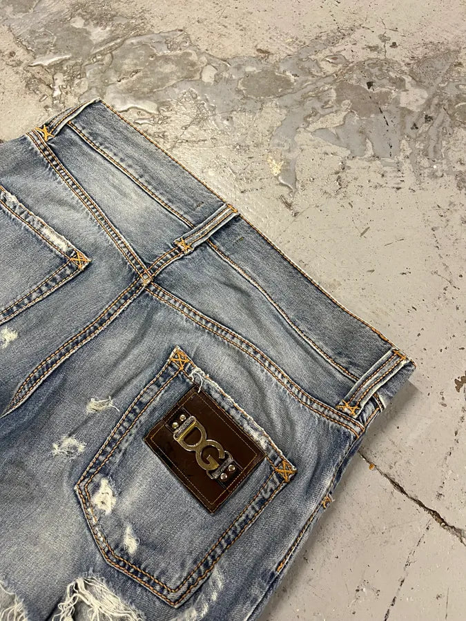 2000s Dolce & Gabbana Distressed Light Blue Jeans unIxuzD 8