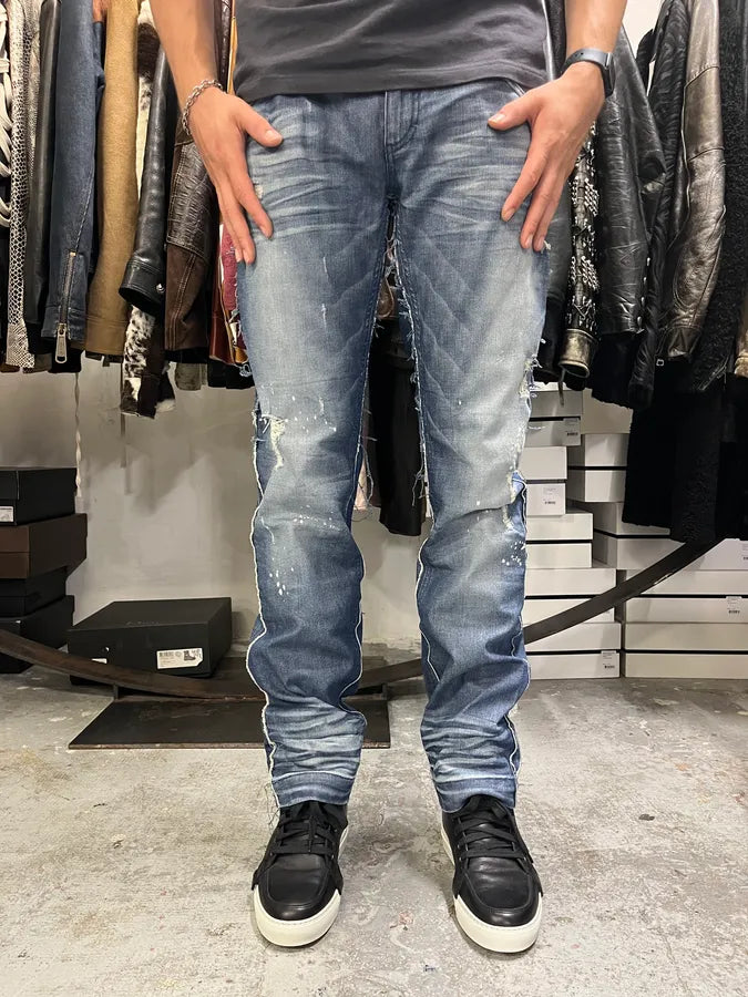 2000s Dolce & Gabbana Distressed Stonewashed Effegt Blue Denim Jeans GEvxJnr 1