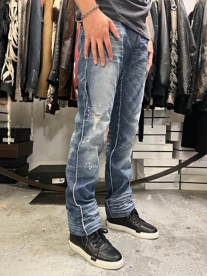 2000s Dolce & Gabbana Distressed Stonewashed Effegt Blue Denim Jeans GEvxJnr 2
