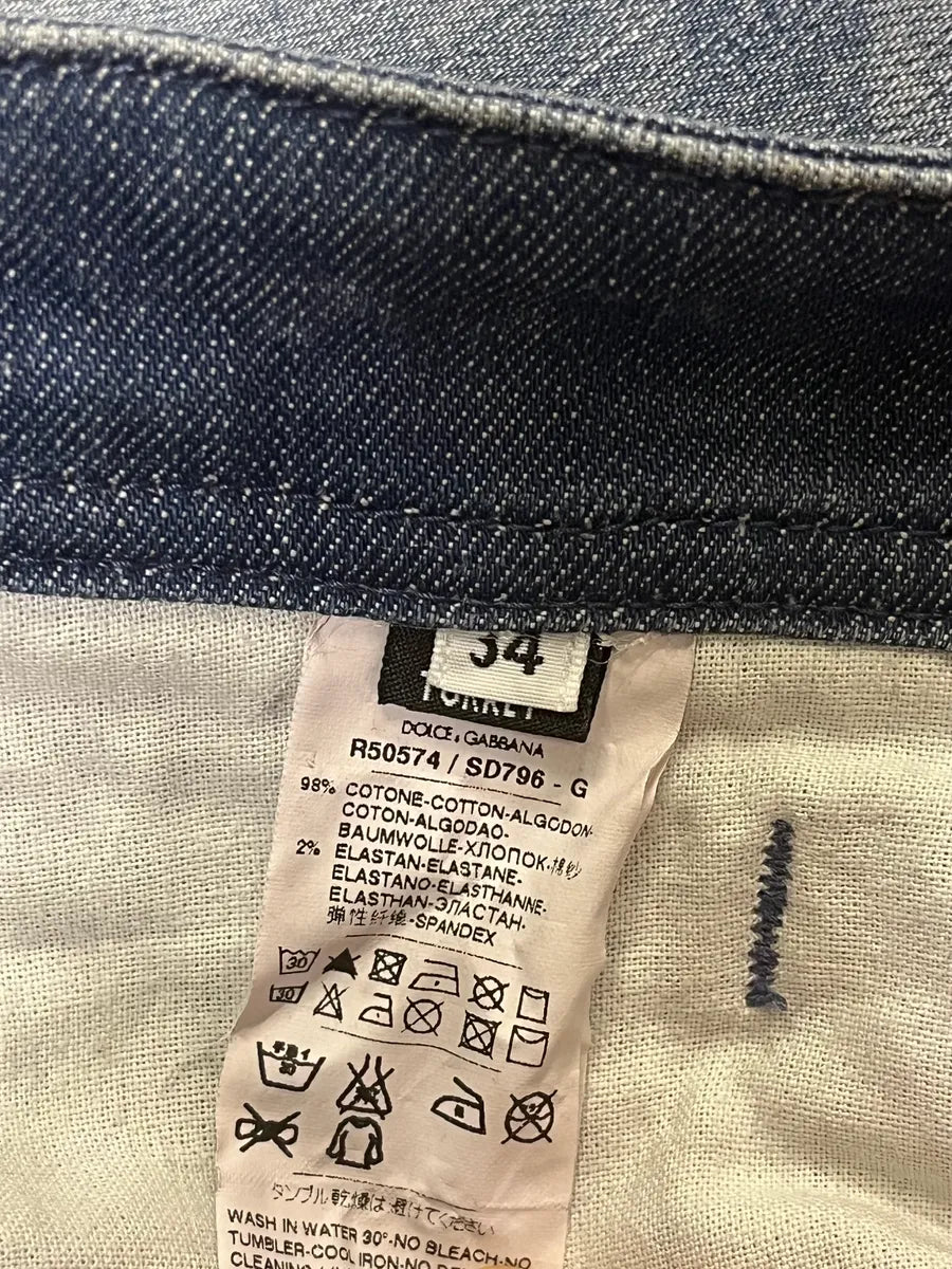 2000s Dolce & Gabbana Distressed Stonewashed Effegt Blue Denim Jeans GEvxJnr 8