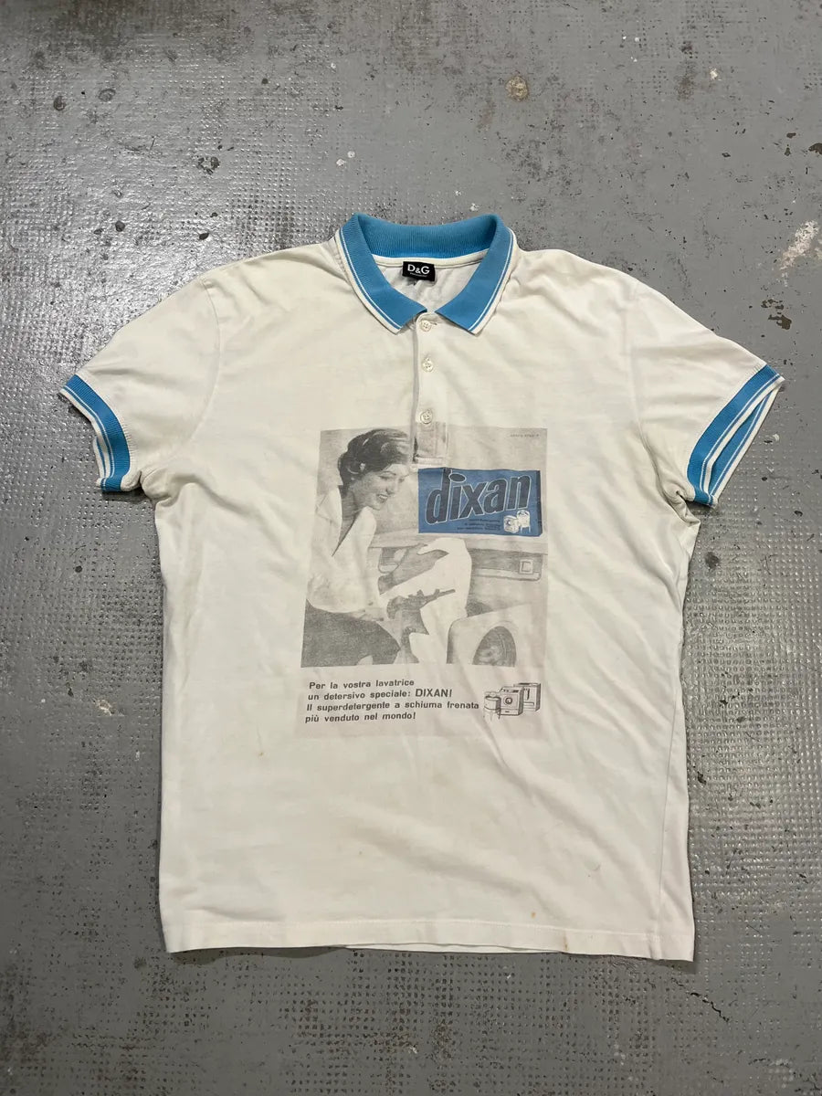 2000s Dolce & Gabbana Dixan Ad White Polo auHAljb 0
