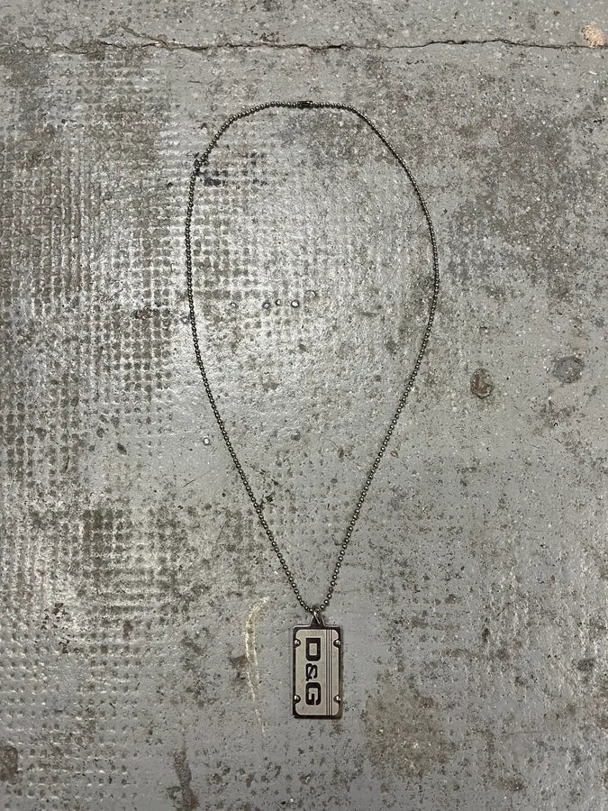 2000s Dolce & Gabbana Dog Tag Ball Chain Necklace (OS) hPOpLcc 0