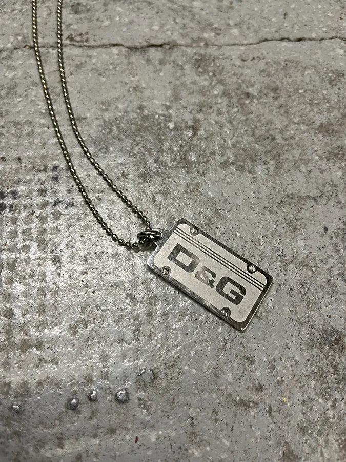 2000s Dolce & Gabbana Dog Tag Ball Chain Necklace (OS) hPOpLcc 2