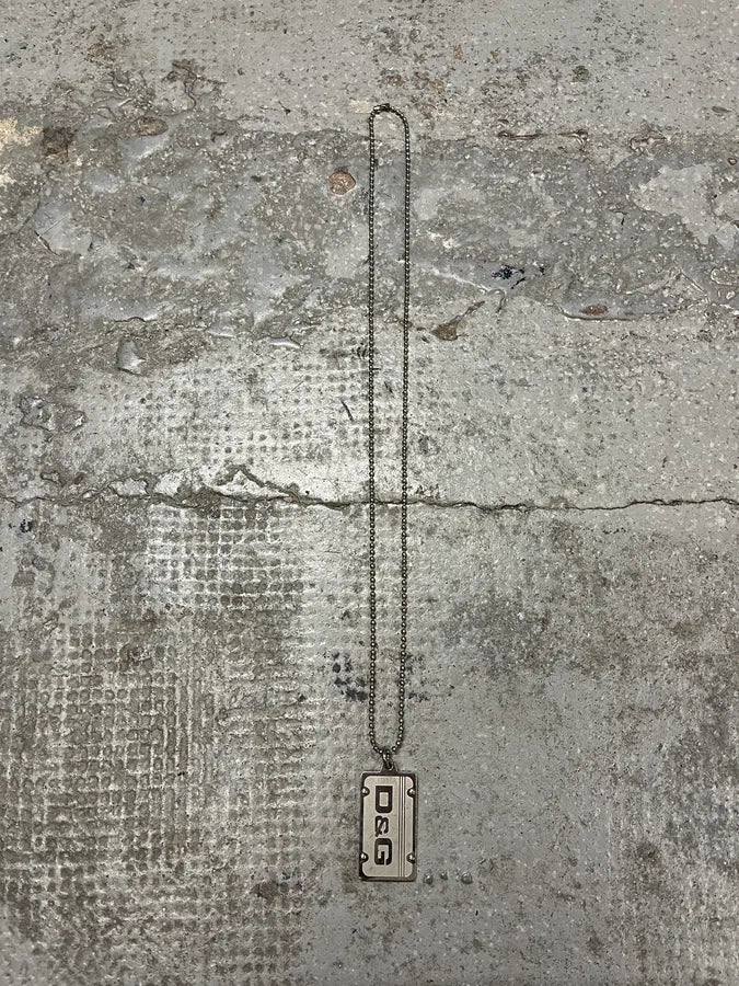 2000s Dolce & Gabbana Dog Tag Ball Chain Necklace (OS) hPOpLcc 4