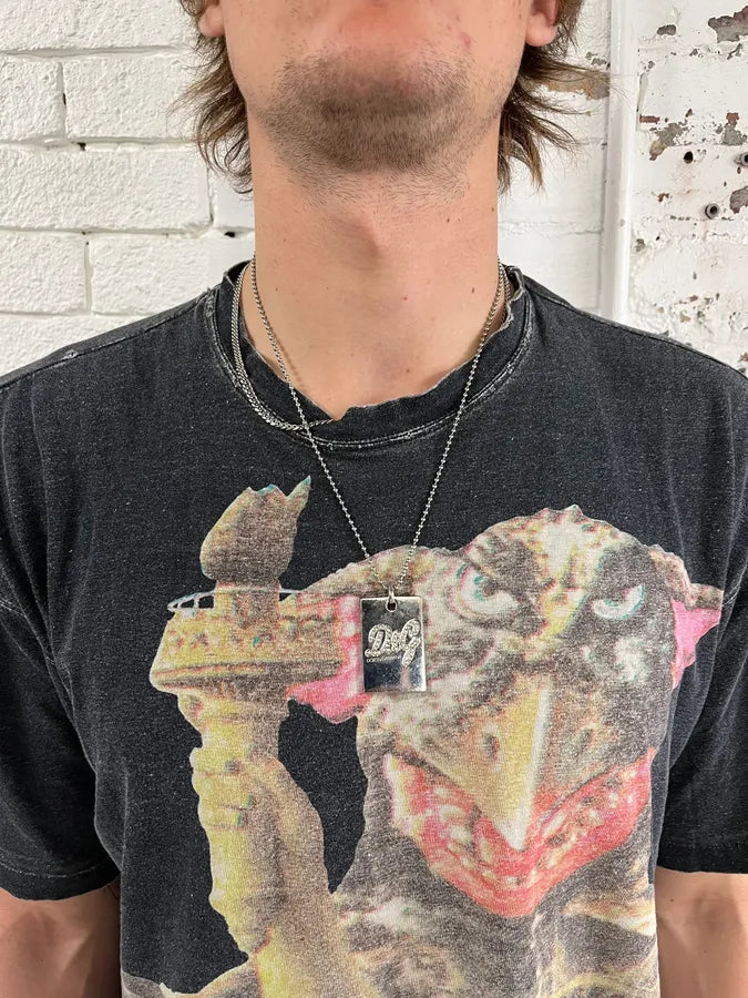 2000s Dolce & Gabbana Dog Tag Pave Logo Necklace laxXlcJ 1