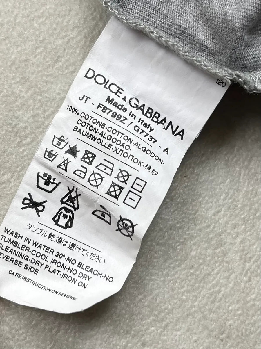 2000s Dolce & Gabbana Dollar Sign Embellished Grey T-Shirt oChbkKe 8