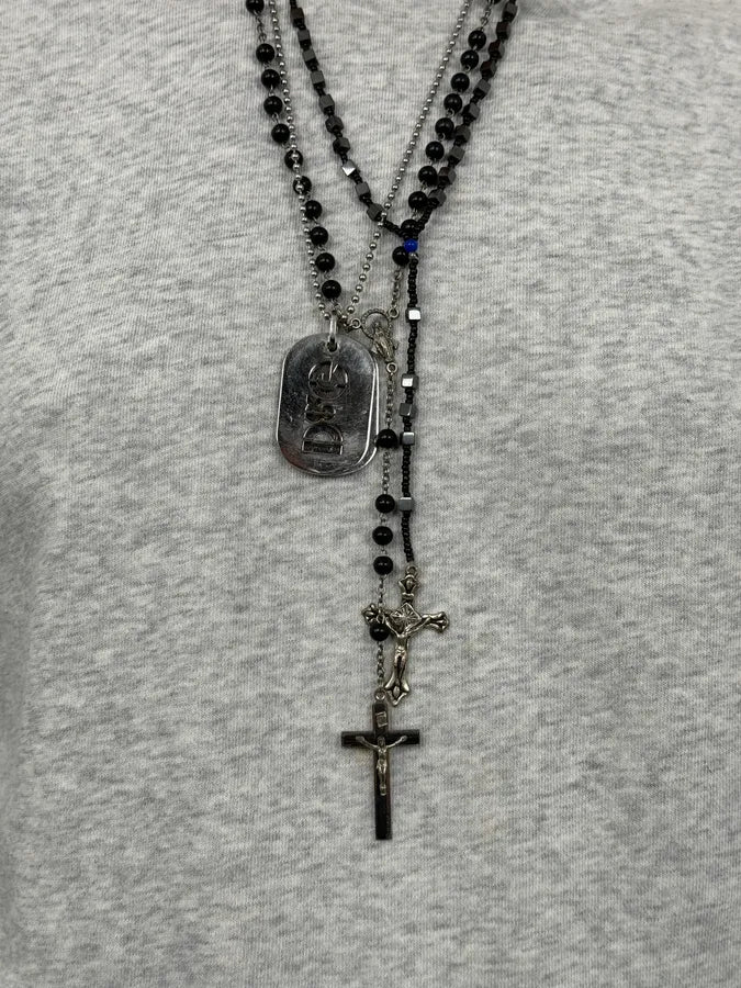2000s Dolce & Gabbana Double Black Dog Tag Necklace pOoYpfh 2