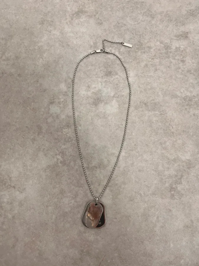 2000s Dolce & Gabbana Double Black Dog Tag Necklace pOoYpfh 6