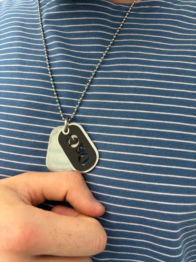 2000s Dolce & Gabbana Double Dog Tag Grey Necklace DOXrbwT 2