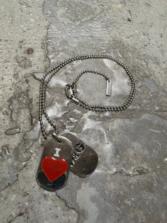 2000s Dolce & Gabbana Double Dog Tag I Love D&G Necklace vmfKFaf 3