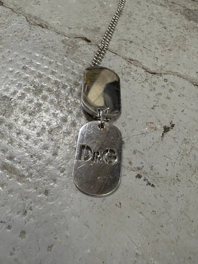 2000s Dolce & Gabbana Double Dog Tag I Love D&G Necklace vmfKFaf 7